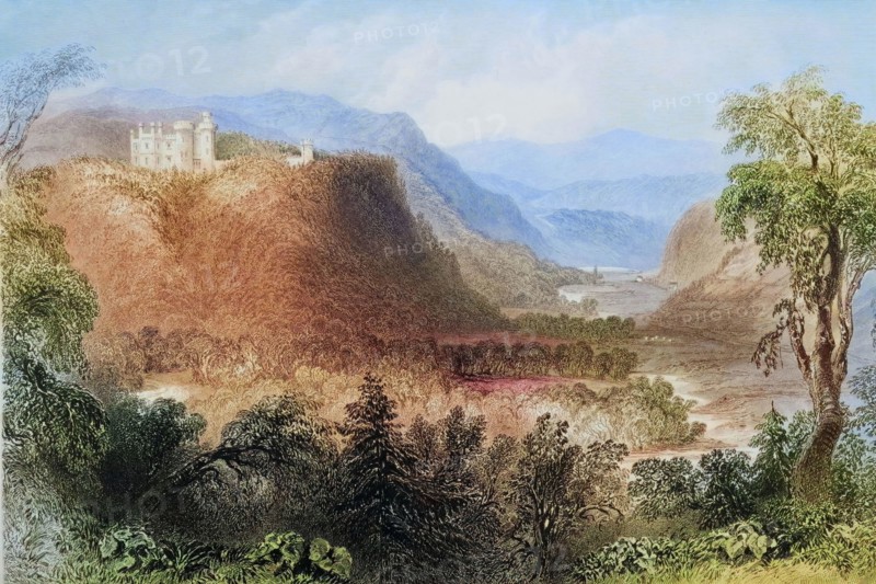 Castle Howard. Vale of Ovoca. Ireland. from The Scenery and Antiquities of Ireland. 1841. digital reproduction of a historical original