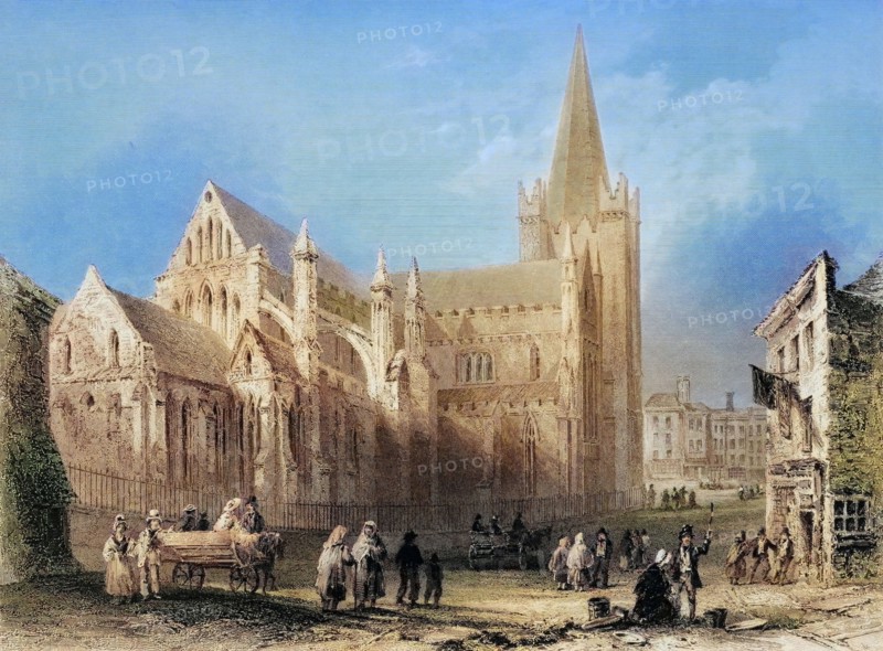 St. Patrick's. Dublin. Ireland. from The Scenery and Antiquities of Ireland. 1841. digital reproduction of a historical original