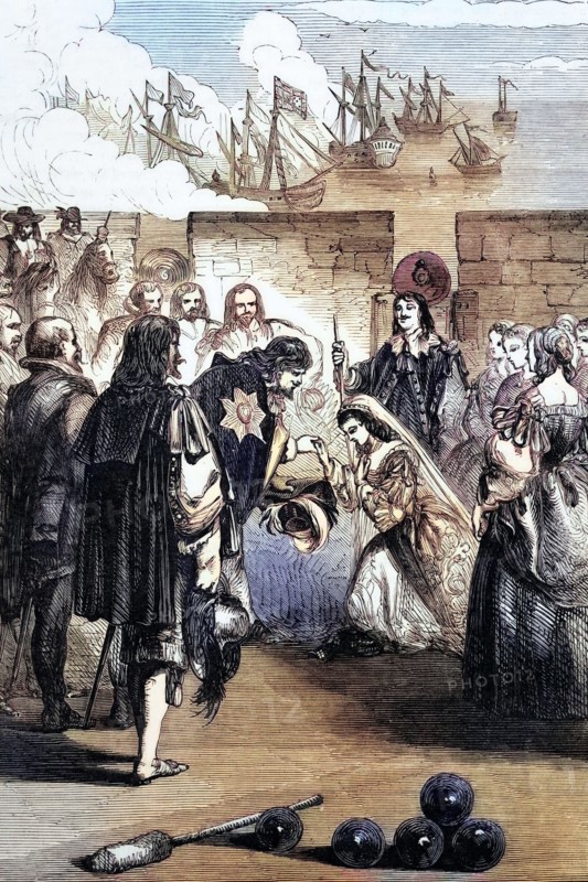 Princess Henriette lands in England after her marriage (by proxy) to King Charles I on 11 May 1625. shortly after his accession to the throne. England. digital reproduction of a historical original