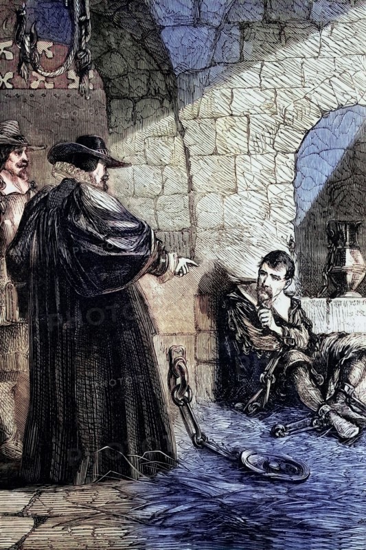 John Felton (1595 to 1628) was a lieutenant in the English army who stabbed George Villiers. 1st Duke of Buckingham. on 23 August 1628 in Portsmouth. England. digital reproduction of a historical original