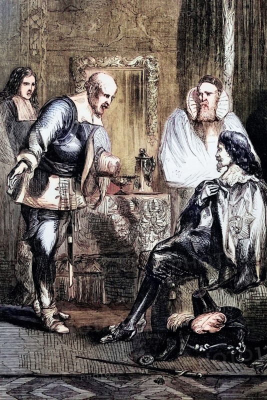 Charles I is summoned for his execution; he was beheaded on Tuesday. 30 January 1649. in Whitehall on a scaffold in front of the Banqueting House in London. England. digital reproduction of a historical original