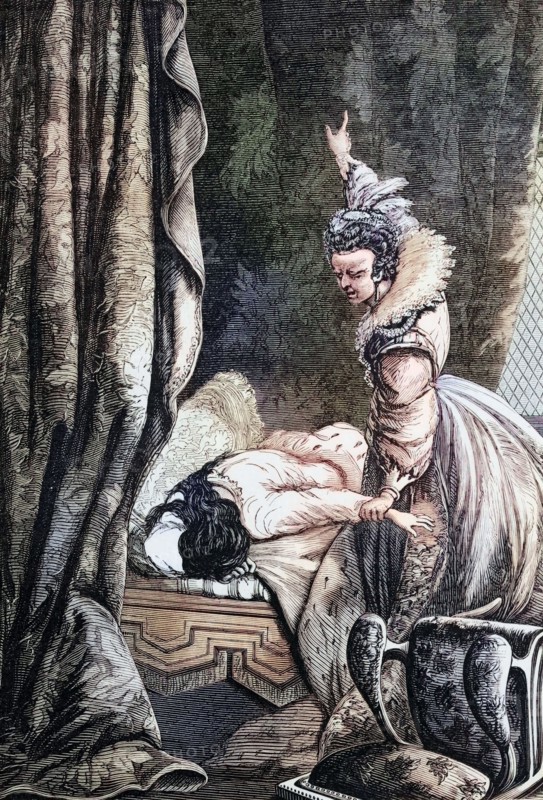 Queen Elizabeth gave the Earl of Essex (Robert Devereux) a ring as a royal talisman. with the message that its return to her was a sign of need and that she would rescue him should he ever fall into trouble. In 1601. the Countess of Nottingham confessed to the queen on her deathbed that the ring had been given to her in error and that she had embezzled it at the instigation of some of Essex's enemies. England. digital reproduction of a historical original.
