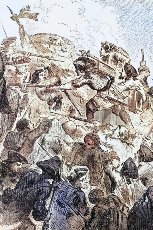 The Battle of Schellenberg in Liechtenstein took place on 2 July 1704 during the War of the Spanish Succession. The engagement was part of the Duke of Marlborough's campaign to save the Habsburg capital Vienna from an impending advance by the Franco-Bavarian forces of King Louis XIV. Digital reproduction of a historical original.