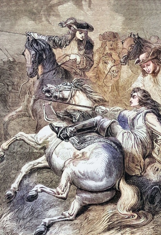 Scene of the Battle of Malplaquet. fought on 11 September 1709 near Mons in the Belgian province of Hainaut. It was one of the major battles in the War of the Spanish Succession. in which an alliance of the Habsburg Monarchy. Great Britain. the United Provinces. and the Kingdom of Prussia fought against the Bourbons of France and Spain. Digital reproduction of a historical original.
