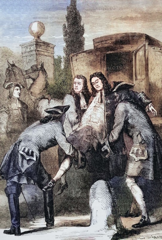 King George I suffered a stroke in 1725. England. digital reproduction of a historical original