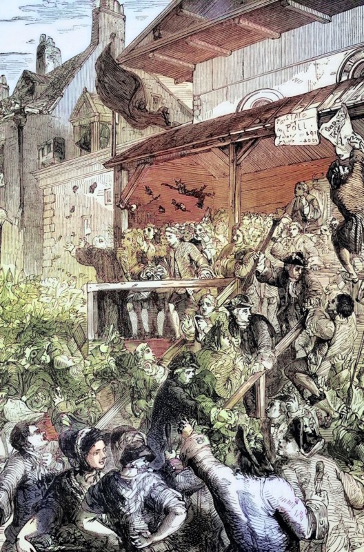 The Westminster elections of 1741 during the reign of George II. London. England. digital reproduction of a historical original