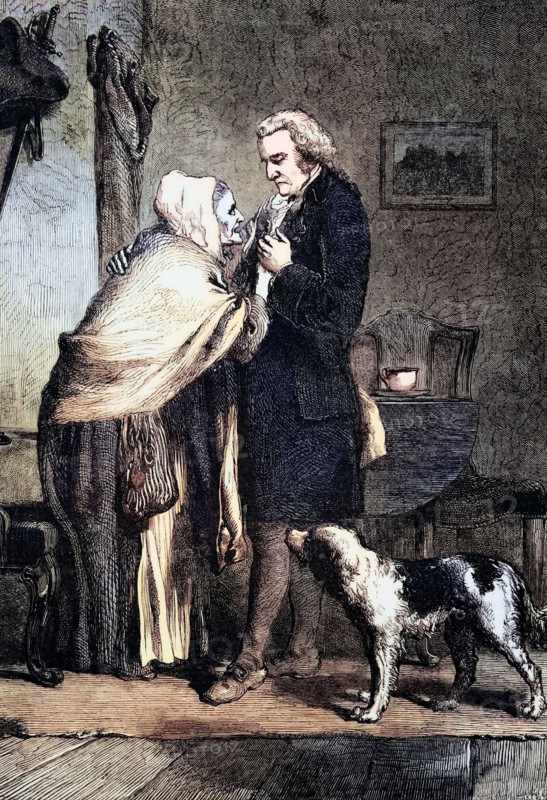 George Washington with his mother at his appointment as Commander-in-Chief of the Continental Army on June 19. 1775. digital reproduction of a historical original