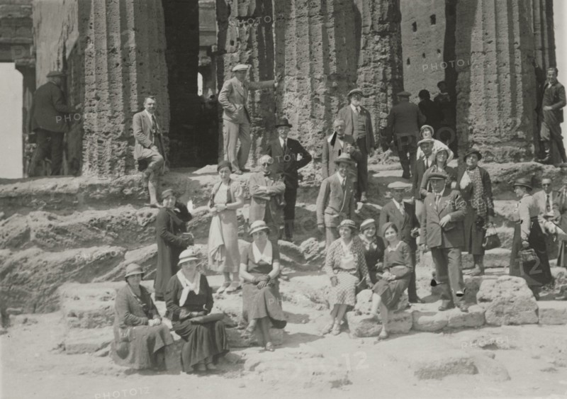 The group in front of the Temple of Concord in Agrigento.