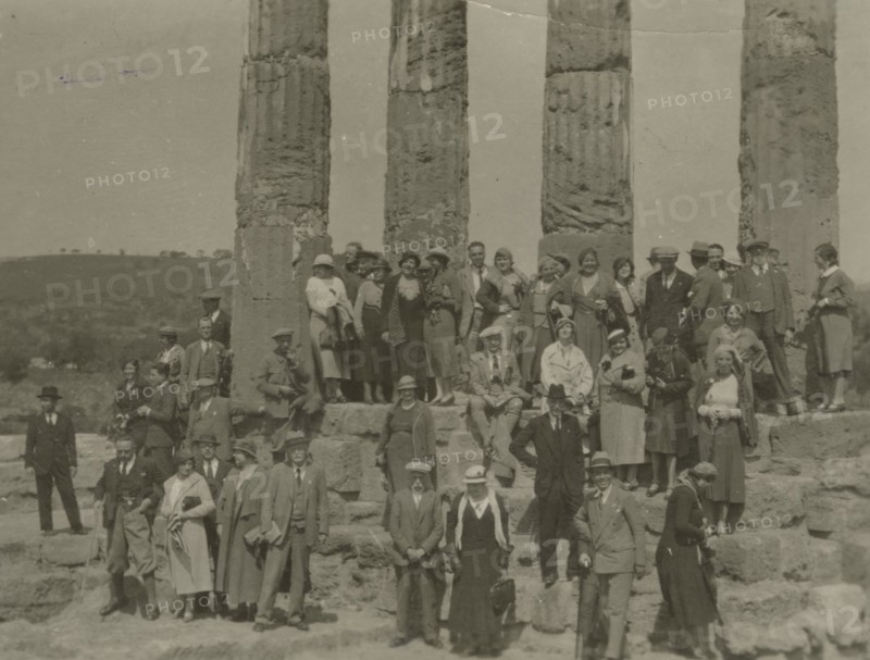 Group in front of the Temple of the Dioscuri in Agrigento.