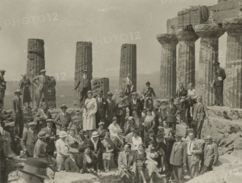In front of the Temple of Juno in Agrigento. 
	
		1924