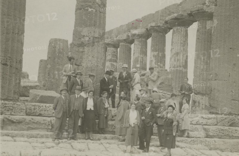 In front of the Temple of Juno in Agrigento. 
	
		1924