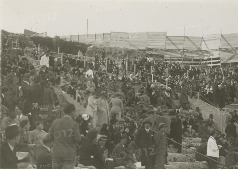 Members of the Touring Club Italiano  visinting the Greek Theatre of Syracuse. 1924
