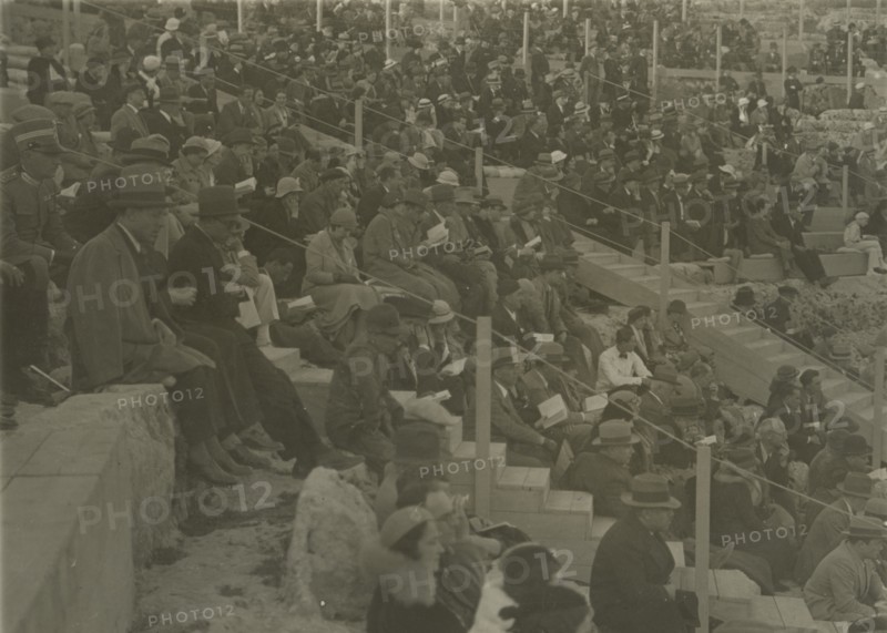 Members of the Touring Club Italiano  visinting the Greek Theatre of Syracuse. 1924