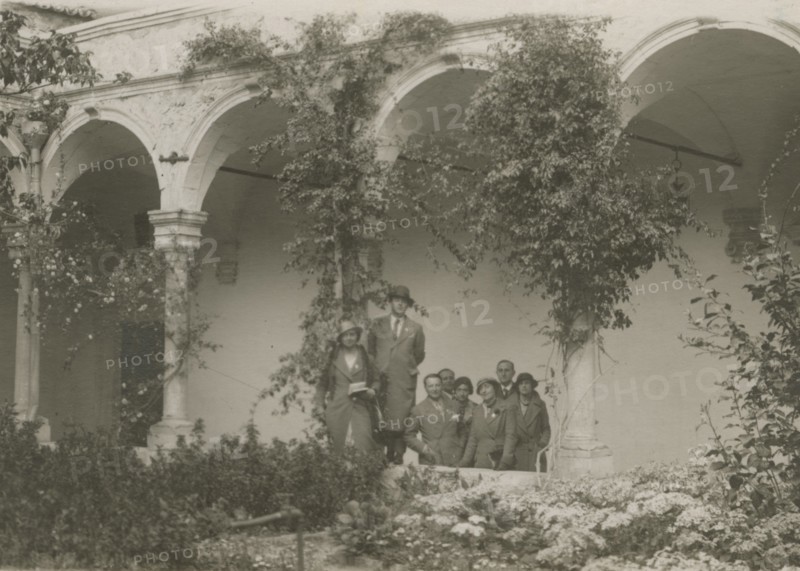 In the cloister of the Hotel San Domenico in Taormina. 
	
		1924