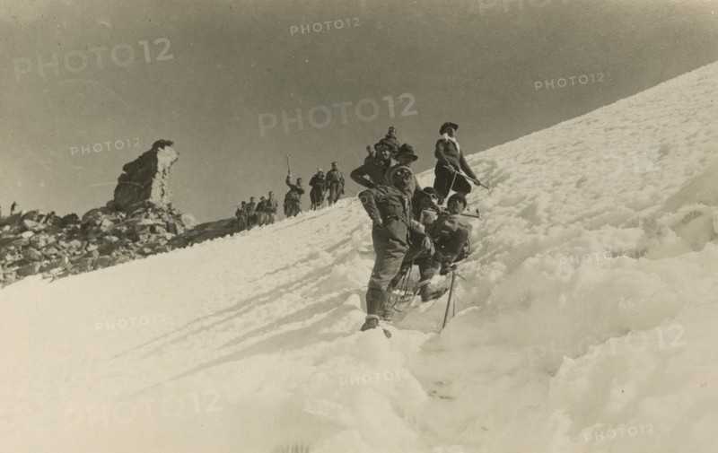 Roped party on the summit of Gran Paradiso. 1933