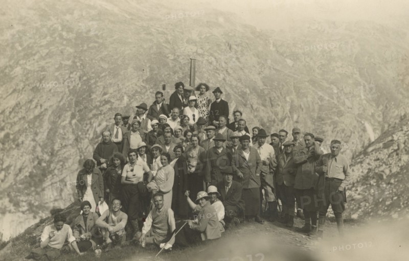 Hikers at Roley Cross. 1933