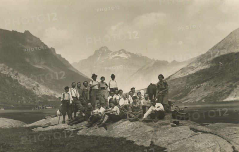 Hikers at the Nivolet lakes. 1933