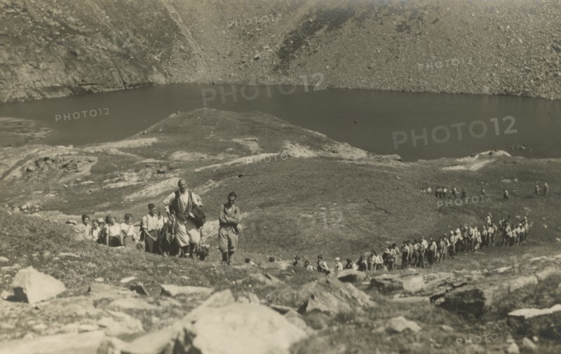 Hikers at the Nivolet lakes. 1933