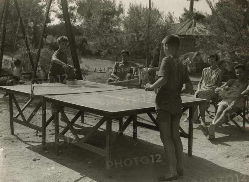 Games at the Touring Club Italiano Campsite on the Tremiti Islands. 1958