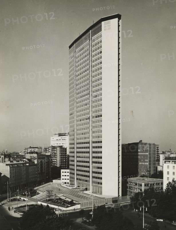 The Pirelli skyscraper in Milan. after 1960