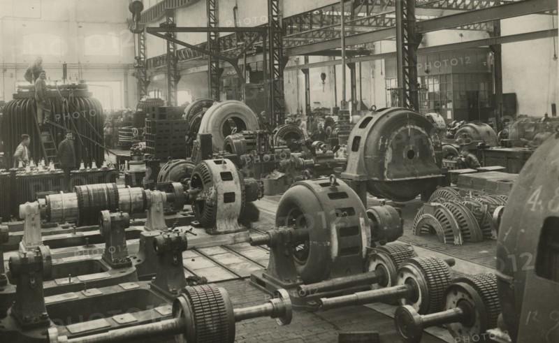 Workers at work in the Ercole Marelli plant in Milan. ca. 1940