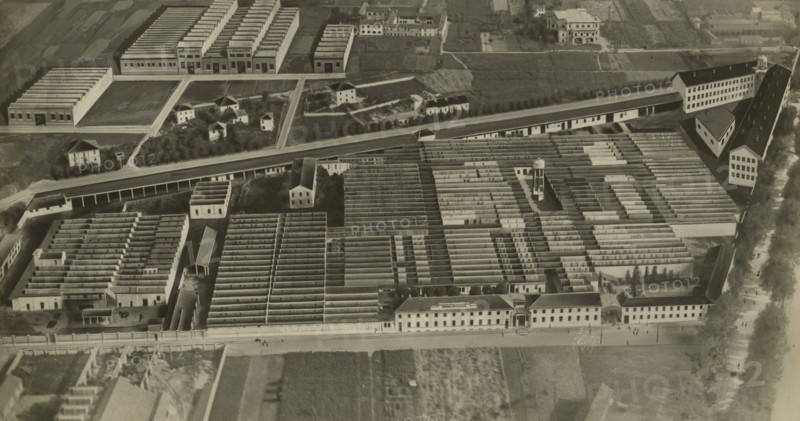 Aerial view of the Ercore Marelli plants in Sesto San Giovanni. ca. 1940