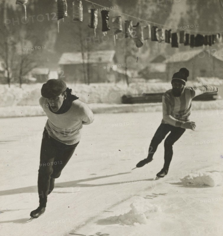 Skiing in Saint-Moritz. 1911