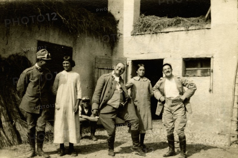 Soldiers with civilians during a break