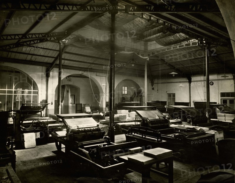 The lithographic machines room of the Military Geographic Institute of Florence