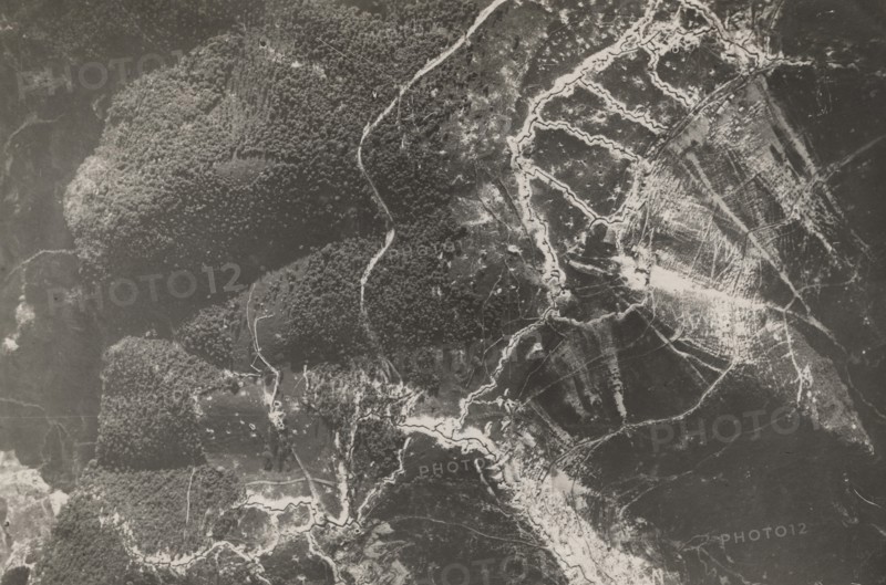 Aerial view of the trenches at Col Moschin.