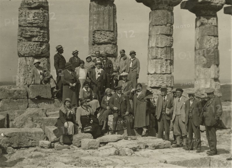 Group portrait at the Valley of the Temples in Agrigento. 
	
		1924