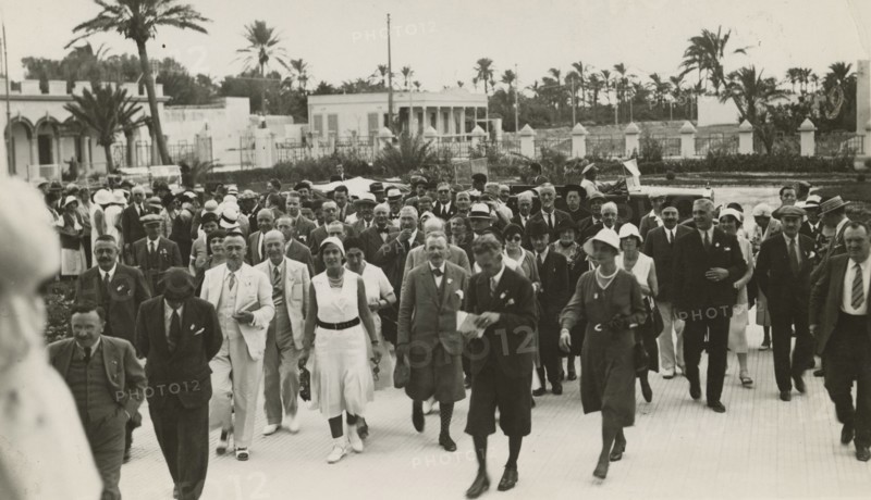 Members of the Touring Club Italiano  visiting the Government Palace in Sciara Sciat. 
	
		1931