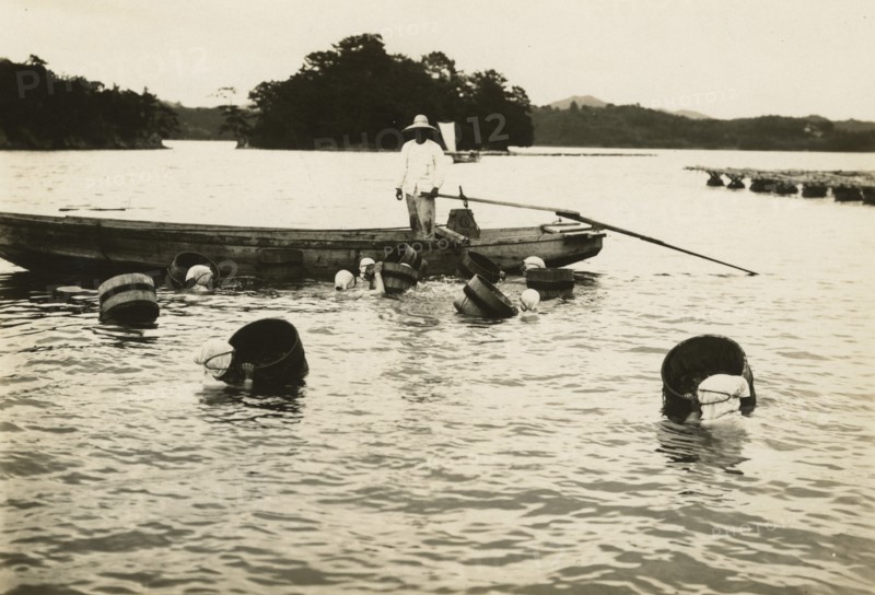 Pearl oyster fishing in Ago Bay, Japan. 
	
		1940-1960