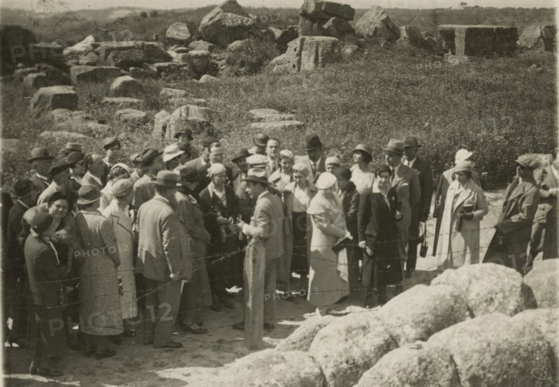 Remains of a telamon in the Valley of the Temples in Agrigento. 1924