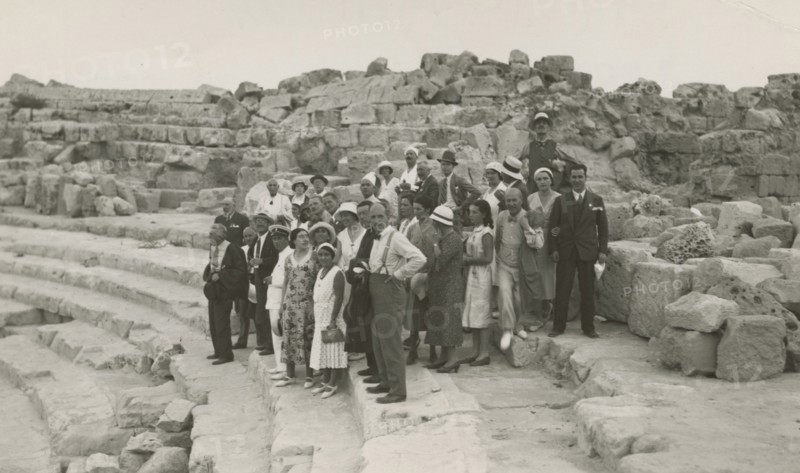 Excursionists in the Sabratha theater. 1931