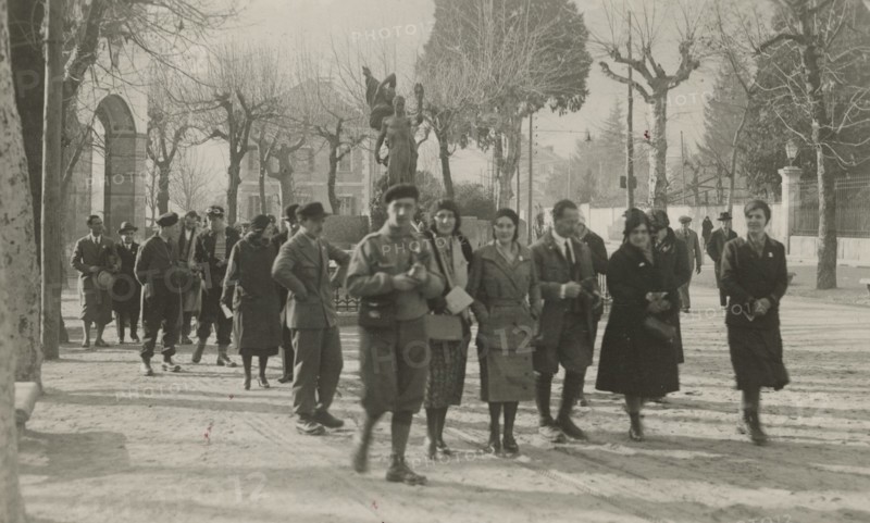 Touring Club Members  after visiting the war memorial in Domodossola. 1931
