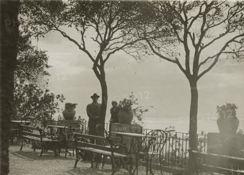 The terrace of the Hotel San Domenico in Taormina. 1924