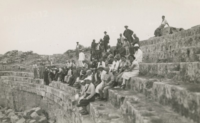 Excursionists in the Sabratha theater. 1931