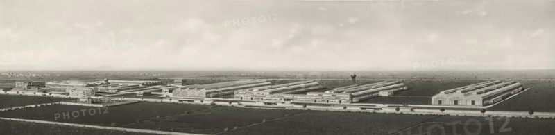 Aerial view of the Innocenti factories in Milan. 1955