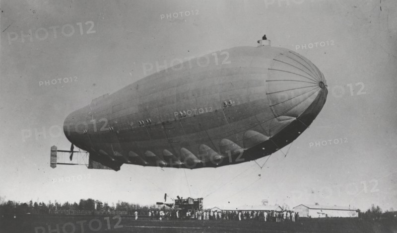 The airship M. 10 leaves for a bombing raid.