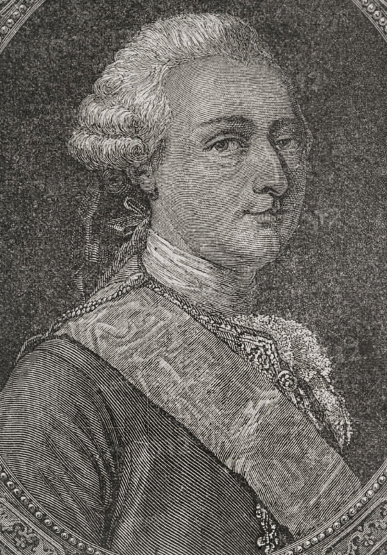 Louis Joseph de Bourbon (1736-1818). Prince of Conde (1740-1818). Portrait. Engraving. ""History of the French Revolution"". Volume I, 1876.