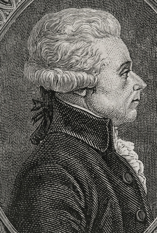 Jacques-Guillaume Thouret (1746-1794). French revolutionary politician. Elected deputy to the Estates General in 1789 for the Third Estate of Rouen. He was elected president of the Constituent Assembly four times, but renounced to the first one on 3 August 1789. He was guillotined in Paris during the Reign of Terror. Portrait. Drawing by Hippolyte de la Charlerie. Engraving by Pannemaker. ""History of the French Revolution"". Volume I, 1876.