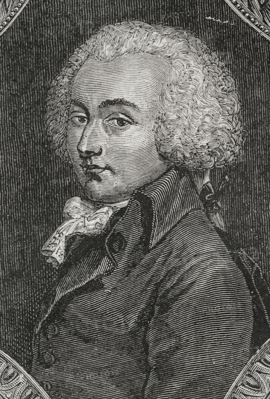Alexandre de Beauharnais, Viscount of Beauharnais (1760-1794). French aristocrat, military officer and politician. Elected deputy to the Estates General in 1789, he became a member of the Constituent Assembly in which he supported the abolition of feudal privileges. The Revolutionary Tribunal tried him for treason, sentencing him to the guillotine during the Reign of Terror. Portrait. Drawing by Hippolyte de la Charlerie. Engraving by Pannemaker. ""History of the French Revolution"". Volume I, 1876.