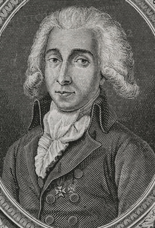 Victor de Broglie (Charles Louis Victor de Broglie) (1756-1794), Prince of Broglie. French general and politician. He served with the Marquis de La Fayette and the Comte de Rochambeau in the American War of Independence. He presided over the assembly of the nobility of the bailiwicks of Colmar and Selestat, which elected him, on 1 April 1789, deputy of the nobility to the Estates General. He was a member of the Jacobin Club and sat in the National Constituent Assembly. Chief of Staff of the First Republic's Army on the Rhine. During the Reign of Terror, he was denounced, arrested and guillotined in Paris. Portrait. Engraving. ""History of the French Revolution"". Volume I, 1876.