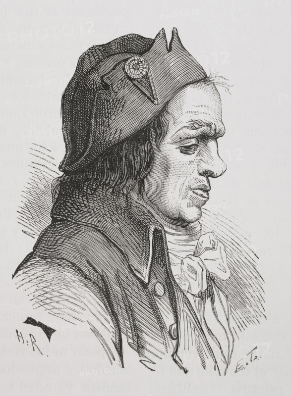 Leonard Bourdon (Louis Jean Joseph Leonard Bourdon de la Crosniere) (1754-1807). French revolutionary educator and politician. Member of the Paris Commune (1789-1792). Elected deputy to the National Convention (8 September 1792 to 26 October 1795). During the Thermidorian Reaction, he took part in the actions that led to the arrest and execution of Robespierre. Portrait. Engraving. ""History of the French Revolution"". Volume I, part 2, 1879.