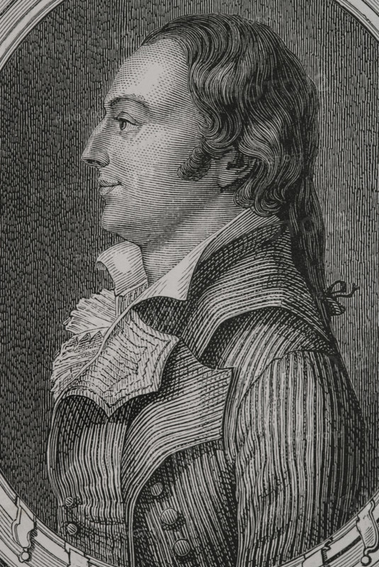 Joseph Le Bon (Guislain-Francois-Joseph Le Bon) (1765-1795). French politician. Deputy of the National Convention (1 July 1793 to 16 October 1795). Portrait. Engraving. ""History of the French Revolution"". Volume I, part 2, 1879.