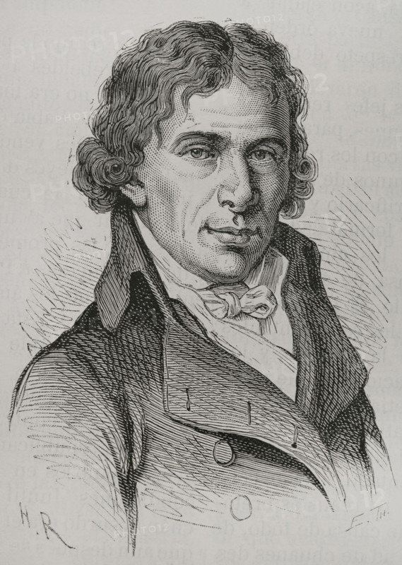Roch-Ambroise Cucurron Sicard (1742-1822). French ecclesiastic who dedicated to teaching the deaf and dumb. Portrait. Engraving. ""History of the French Revolution"". Volume I, part 2, 1879.
