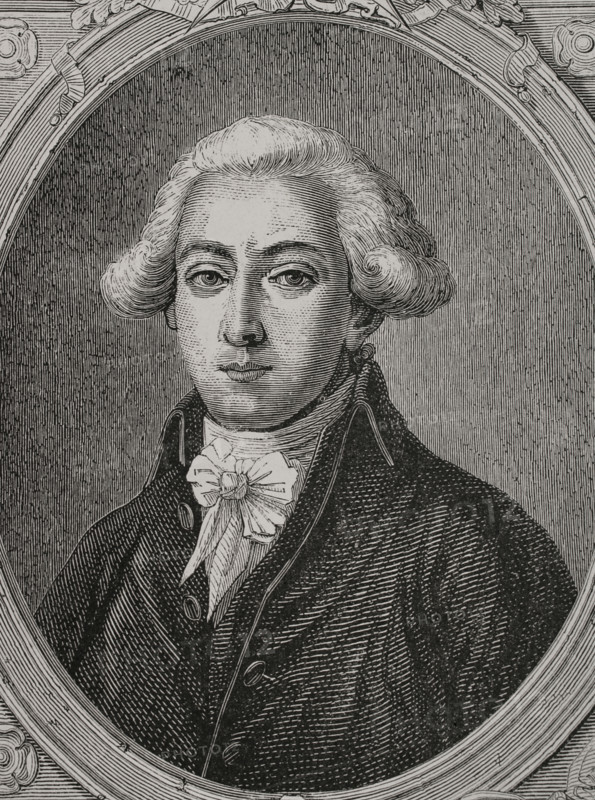 Francois-Antoine de Boissy d'Anglas (1756-1826). French writer and politician. Elected deputy of the Third Estate for the seneschalty of of Annonay to the Estates General in 1789 (25 March 1789 to 30 September 1791). Member of the National Convention (21 September 1792 to 26 October 1795). Member of the Council of Five Hundred (27 October 1795 to 4 September 1797). Portrait. Engraving. ""History of the French Revolution"". Volume I, part 2, 1879.