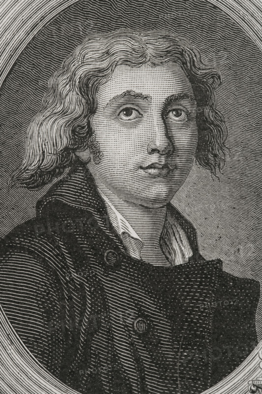Marie-Joseph Chenier (Marie-Joseph Blaise de Chenier) (1764-1811). French poet, dramatist and politician. He was a member of the Club des Cordeliers and the Paris Commune. Deputy of the National Convention for the department of Seine-et-Oise. He joined Danton's party and voted for the death sentence on Louis XVI. Portrait. Engraving. ""History of the French Revolution"". Volume I, part 2, 1879.