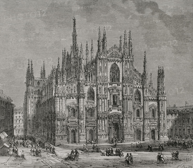 Italy, 19th century. Milan Cathedral. Engraving, 1879.